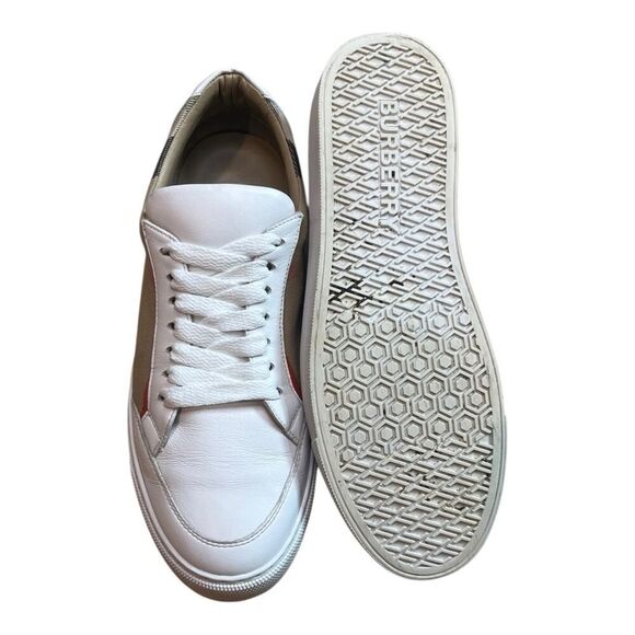 Authentic Burberry Salmond Check & Leather Sneakers Womens Luxury EU38/US8 - Picture 5 of 13